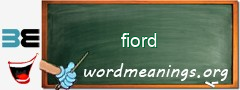 WordMeaning blackboard for fiord